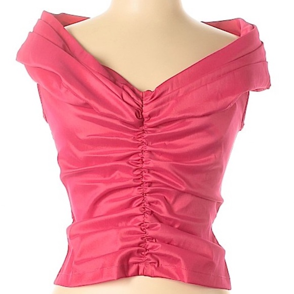 Tadashi Shoji Tops - Tadashi Fuchsia Sleeveless Off-Shoulder Blouse NWT